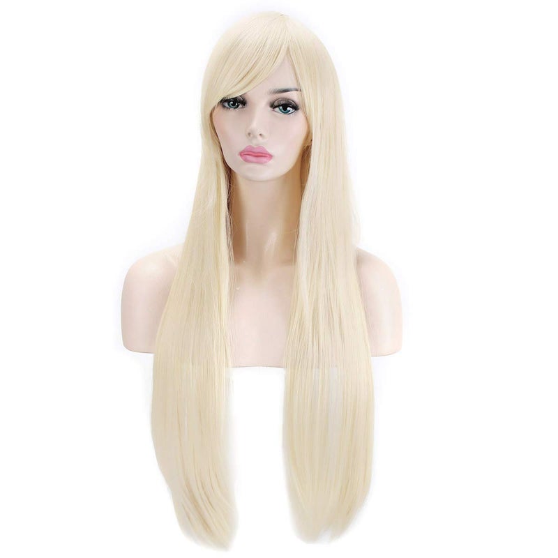 Akstore Wigs 32 inch Long Straight Anime Fashion Women's Cosplay Wig(Blonde) - Image 3